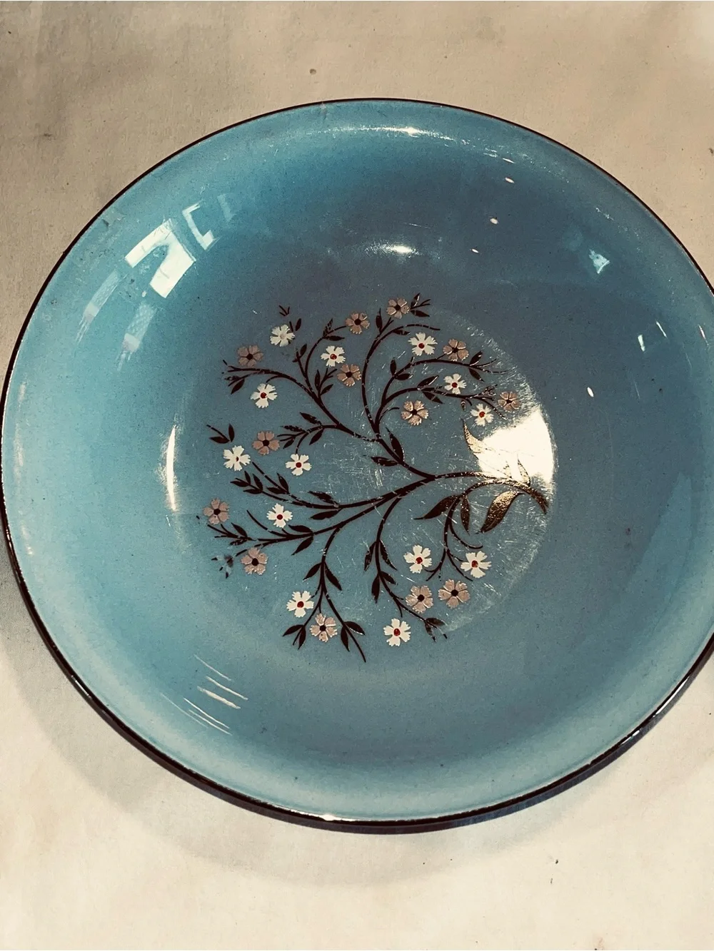 Vintage Homer Laughlin Skytone Pattern HLS205 Blue Bowl/Plate